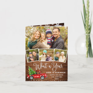 Wat een 2020 Kerstrood Boerderij Truck 4 Foto  Feestdagen Kaart