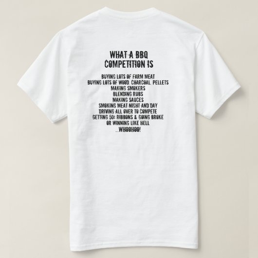 Wat een BBQ-wedstrijd is T-shirt (Design achterkant)