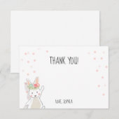 Wat een briefje Dank je wel voor de paasroze meid Bedankkaart (Voorkant / Achterkant)