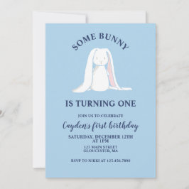 Wat een Bunny is een blauwe Eerste Dag Uitnodiging