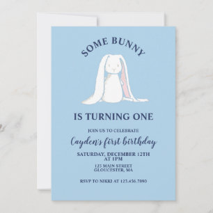 Wat een Bunny is een blauwe Eerste Dag Uitnodiging