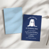 Wat een Bunny is een blauwe Eerste Dag Uitnodiging