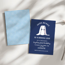 Wat een Bunny is een blauwe Eerste Dag Uitnodiging