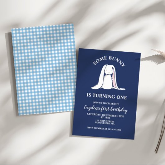 Wat een Bunny is een blauwe Eerste Dag Uitnodiging