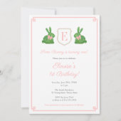 Wat een Bunny is een meisje Monogram 1e verjaardag Kaart (Voorkant)