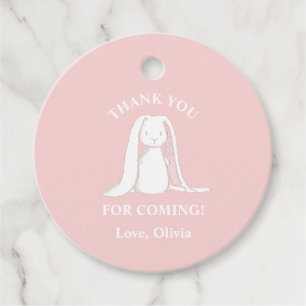 Wat een Bunny is een roze gingham Birthday Paper P Bedankjes Labels