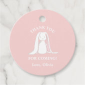 Wat een Bunny is een roze gingham Birthday Paper P Bedankjes Labels (Voorkant)