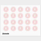 Wat een Bunny is een roze gingham Birthday Paper P Ronde Sticker (Vel)
