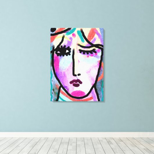 Wat een dag Abstract digitaal schilderen Canvas Afdruk (Insitu (Houten vloer))