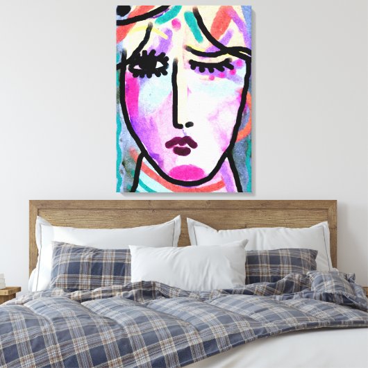 Wat een dag Abstract digitaal schilderen Canvas Afdruk (Insitu (Slaapkamer))