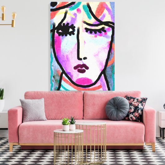 Wat een dag Abstract digitaal schilderen Canvas Afdruk (Insitu (Woonkamer))