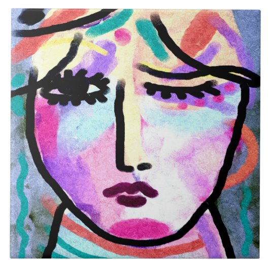 Wat een dag Abstract digitaal schilderen Tegeltje (Voorkant)