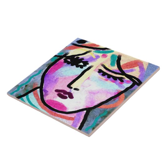 Wat een dag Abstract digitaal schilderen Tegeltje (Zijkant)