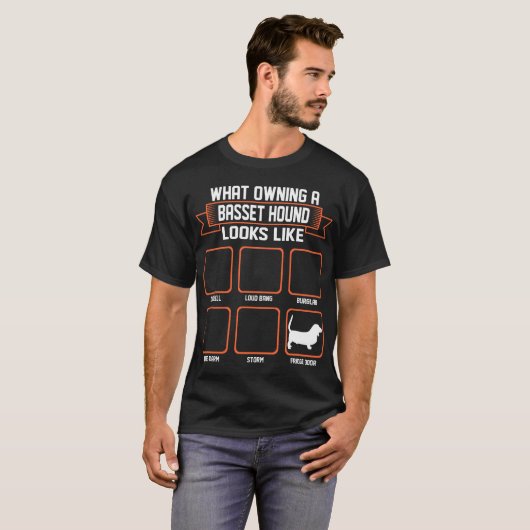 Wat een eigenaar van Basset Hound Dog lijkt op gra T-shirt (Voorkant volledig)