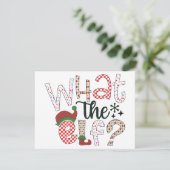 Wat een Elf? Grappige en humoristische Kerstmis Feestdagenkaart (Staand voorkant)