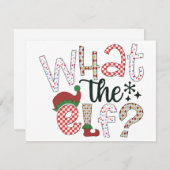 Wat een Elf? Grappige en humoristische Kerstmis Feestdagenkaart (Voorkant / Achterkant)