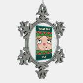 Wat een Elf Tin Sneeuwvlok Ornament (Links)
