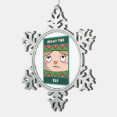 Wat een Elf Tin Sneeuwvlok Ornament (Rechts)