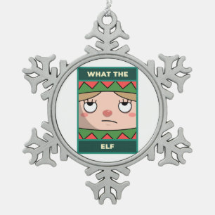 Wat een Elf Tin Sneeuwvlok Ornament