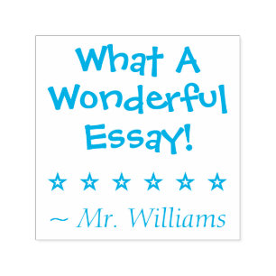 "Wat een geweldig essay!" Feedback stempel