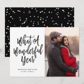 Wat een geweldig jaar foto nieuwjaar feestdagenkaart (Voorkant / Achterkant)