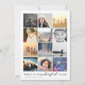 Wat een geweldig jaar in Review 12 Foto Collage Feestdagenkaart (Voorkant)