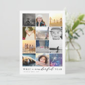 Wat een geweldig jaar in Review 12 Foto Collage Feestdagenkaart (Staand voorkant)