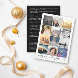 Wat een geweldig jaar in Review 12 Foto Collage Feestdagenkaart