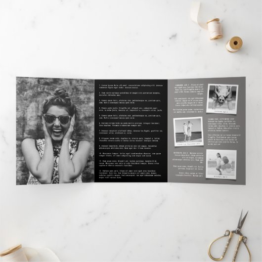 Wat een geweldig jaar in Review 20 Foto Collage Drieluik Wenskaart (Binnen)