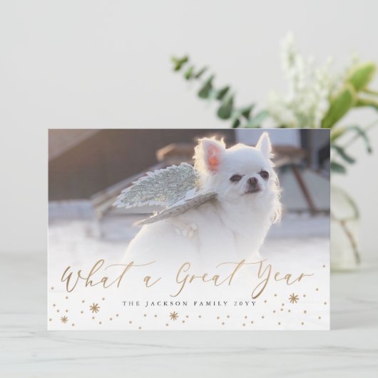 Wat een geweldig jaar | Moderne fotokerstkaart Feestdagenkaart (Staand voorkant)