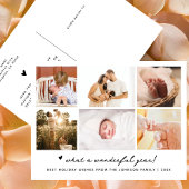 Wat een geweldig jaar Simple 6 Photo Chic Script Feestdagenkaart