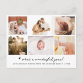 Wat een geweldig jaar Simple 6 Photo Chic Script Feestdagenkaart (Voorkant)