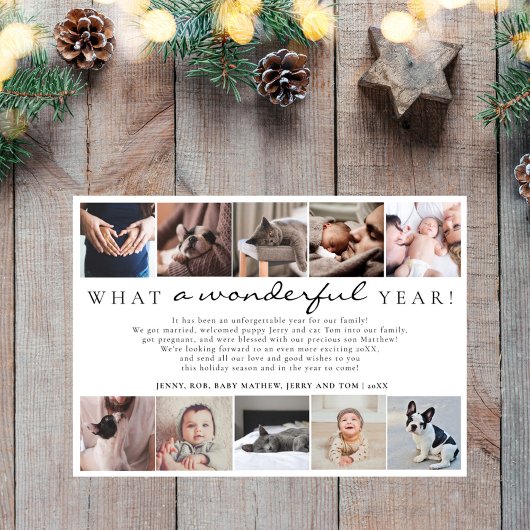 Wat een geweldig jaaroverzicht in fotocollage feestdagenkaart