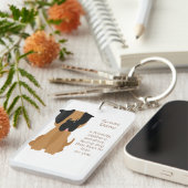 Wat een geweldige Deen is Fun Dog Quote Sleutelhanger (Voorkant Rechts)