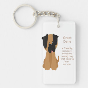 Wat een geweldige Deen is Fun Dog Quote Sleutelhanger