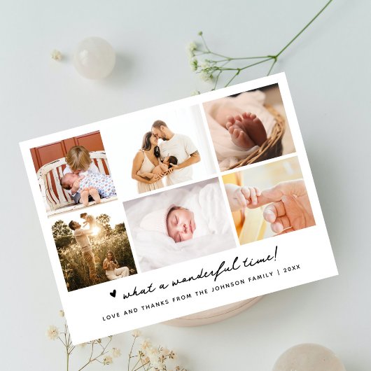 Wat een geweldige tijd Simple 6 Foto Dank u Briefkaart