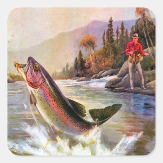 Wat een geweldige vis! vierkante sticker (Voorkant)