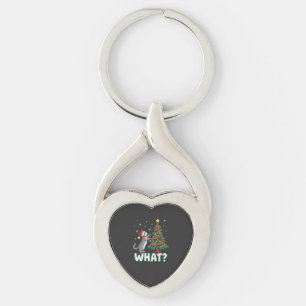 Wat een grappige kat die de kerstboom omgooit Kers Sleutelhanger