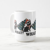 Wat een grappige kat in Pet met kerstbomen Koffiemok (Voorkant links)