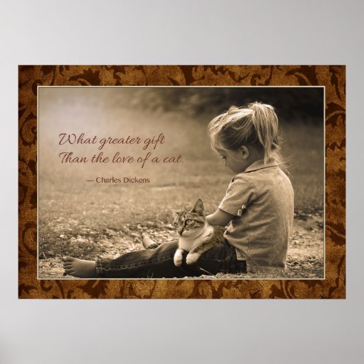 Wat een grotere gave dan de liefde van een kat. poster (Voorkant)