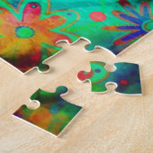 Wat een heerlijke wereld  bloementrendy fun legpuzzel (Zijkant)