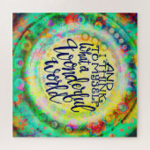 Wat een heerlijke wereld  bloementrendy fun legpuzzel (Horizontaal)