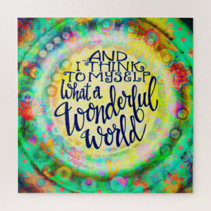 Wat een heerlijke wereld  bloementrendy fun legpuzzel