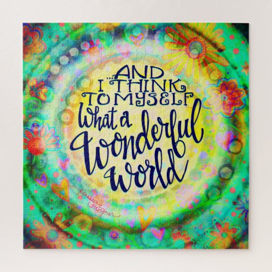 Wat een heerlijke wereld  bloementrendy fun legpuzzel (Verticaal)