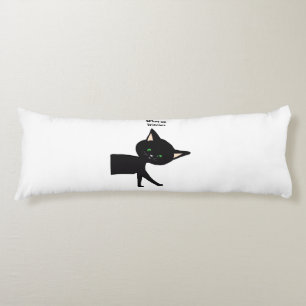 Wat een heksen! Grappige zwarte kat met groene oge Lichaamskussen