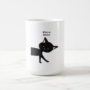 Wat een heksen! Grappige zwarte kat met groene oge Magische Mok