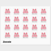 Wat een hilariteit - Roze Uil Vierkante Sticker (Vel)