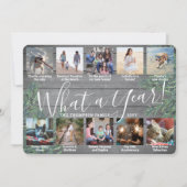 Wat een jaar! 10 Fotocollage & Captions Wood Pine Feestdagenkaart (Voorkant)