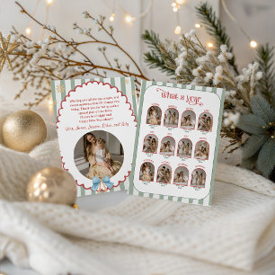 Wat een Jaar 12 Foto Collage Kerstkaart Kaart