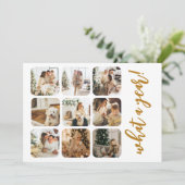 Wat een jaar 12 foto en tekst gepersonaliseerd feestdagenkaart (Staand voorkant)